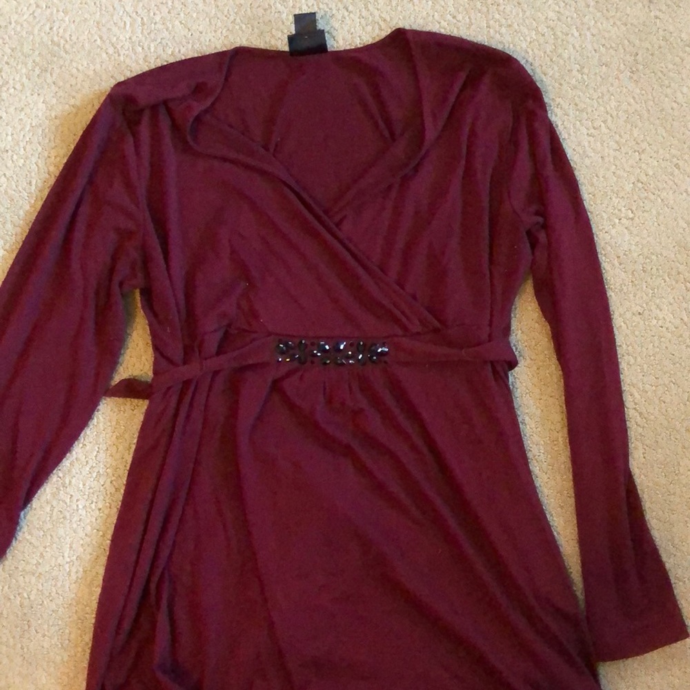 Maroon Maternity Top